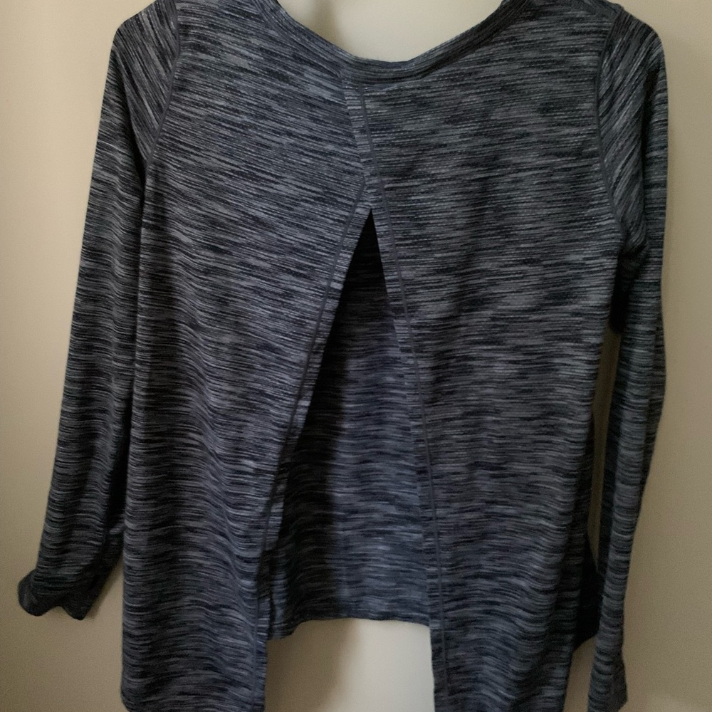 Zyia Charcoal Split Back Long Sleeve T - Picture 7 of 8